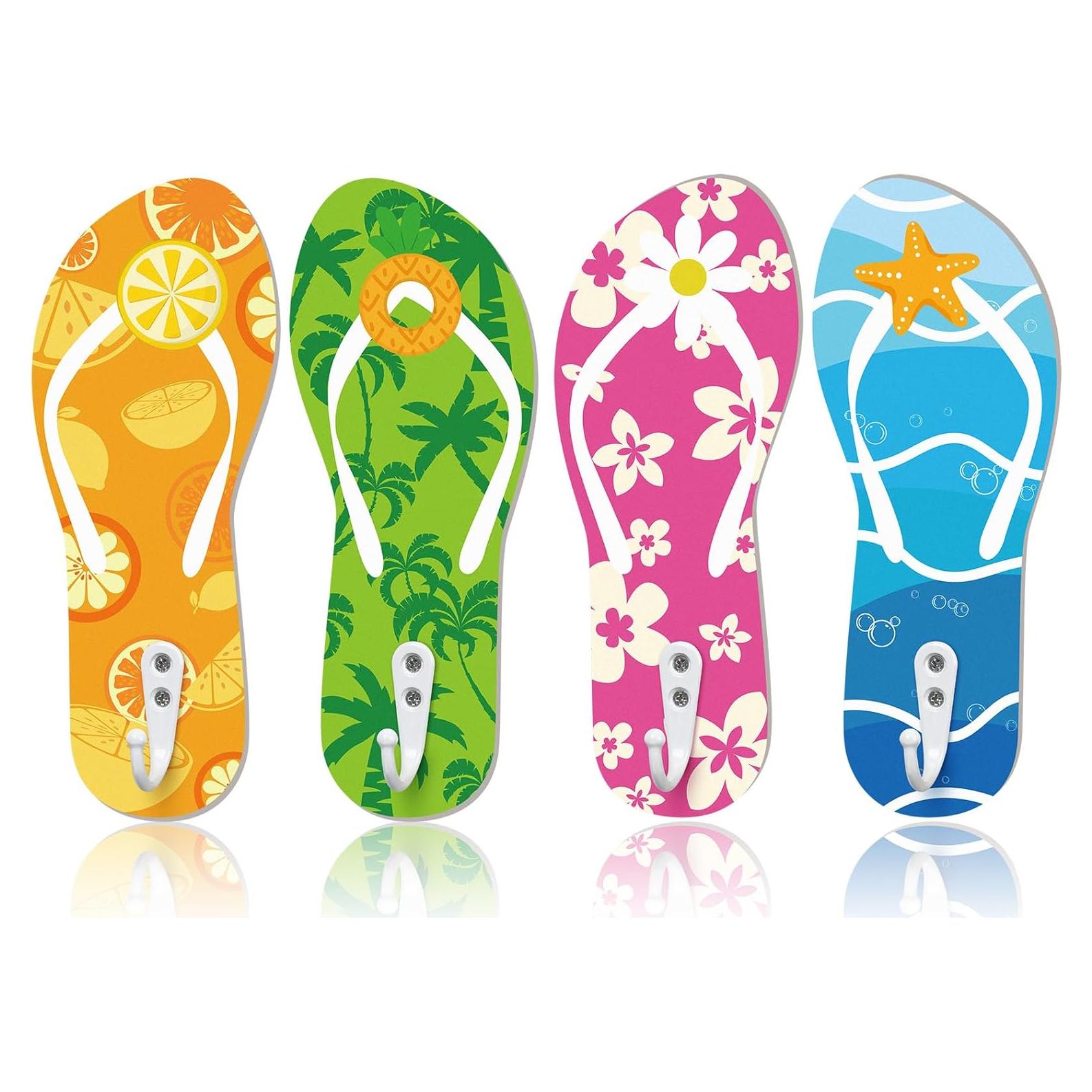 Ganchos de Toalla Hawaianos Sintuff - 4 Pcs Madera Decorativa