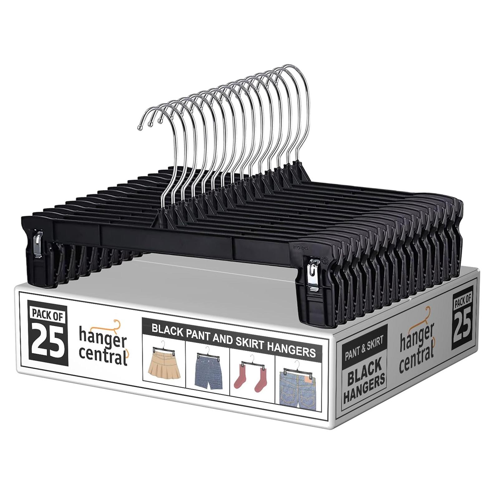 Perchas de Plástico Hanger Central 25 Pack 30.48 cm Negro