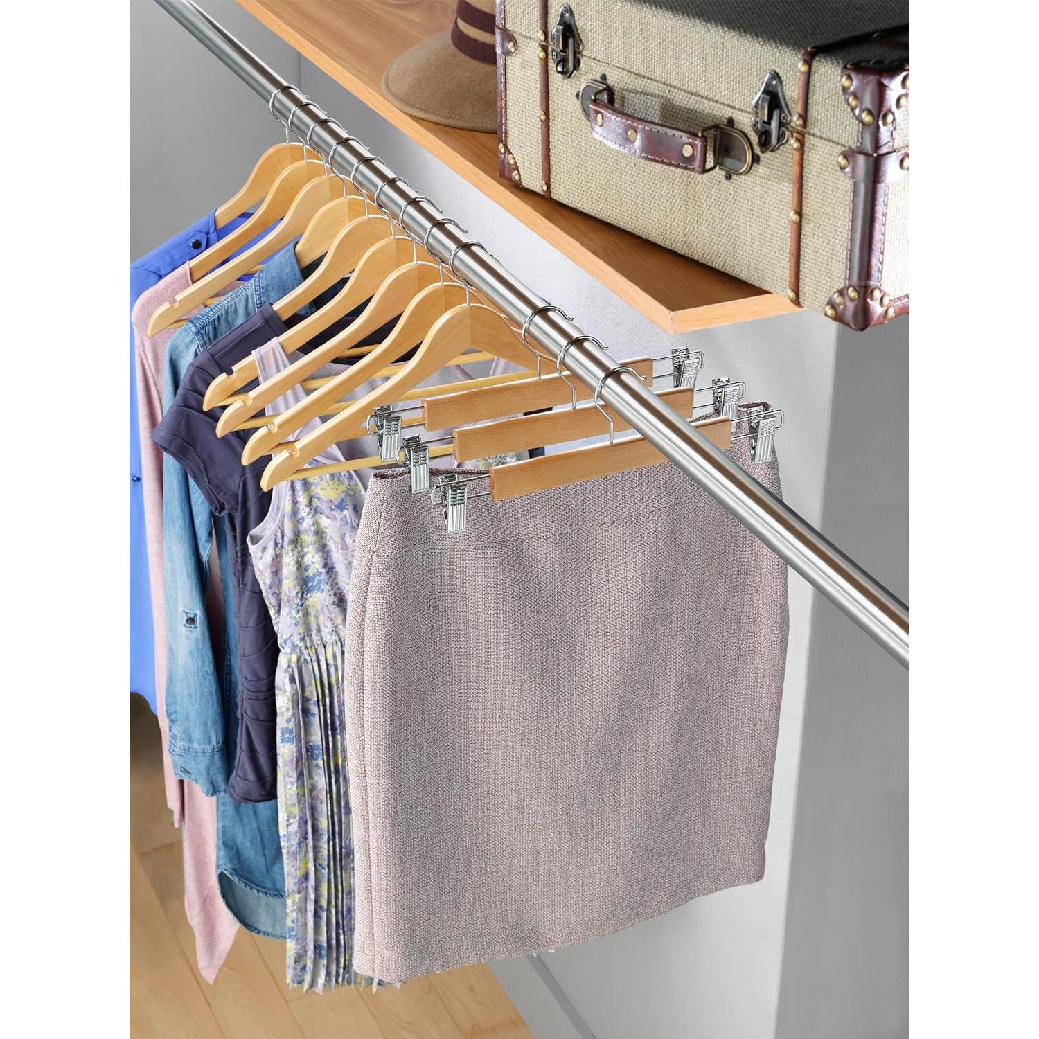 Perchas de Madera para Falda Whitmor - Juego de 4 Clips