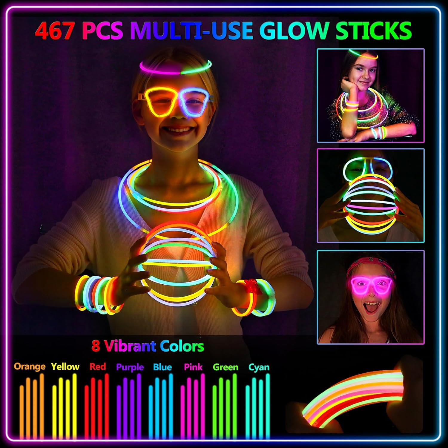 BUDI 467 Pcs Palos Brillantes para Fiesta y Decoración