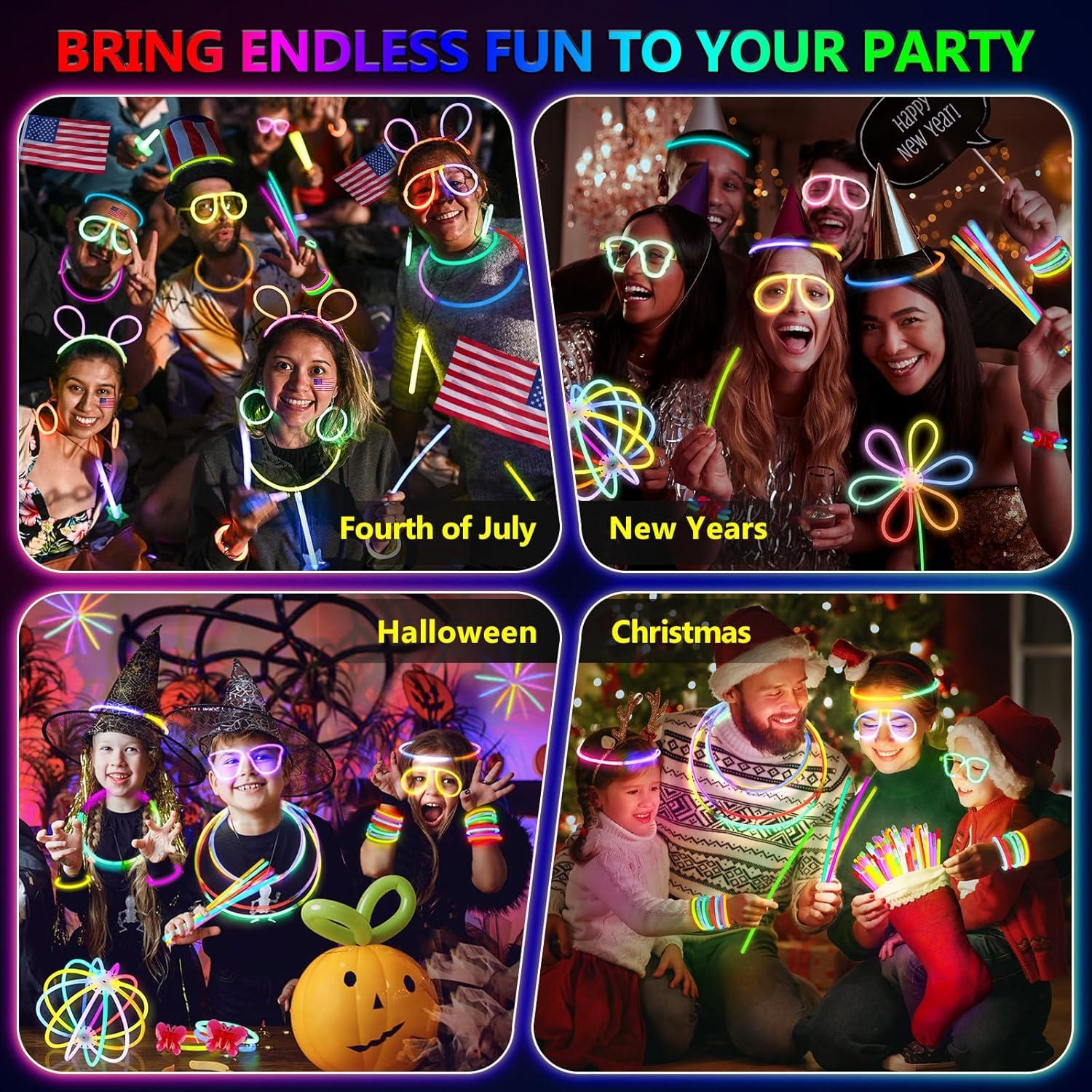 BUDI 467 Pcs Palos Brillantes para Fiesta y Decoración