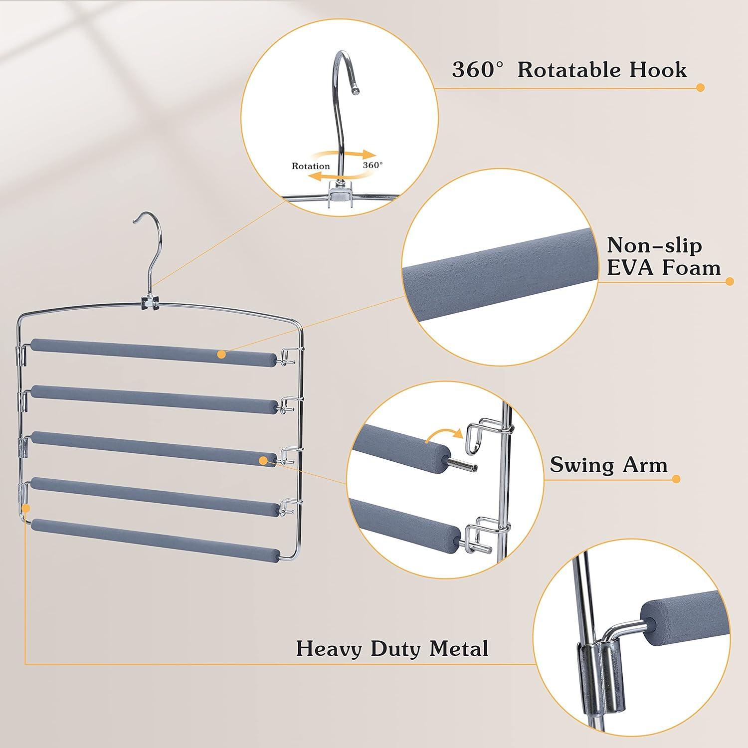 Perchas para Pantalones TOPIA HANGER 2 Paquete Ahorra Espacio