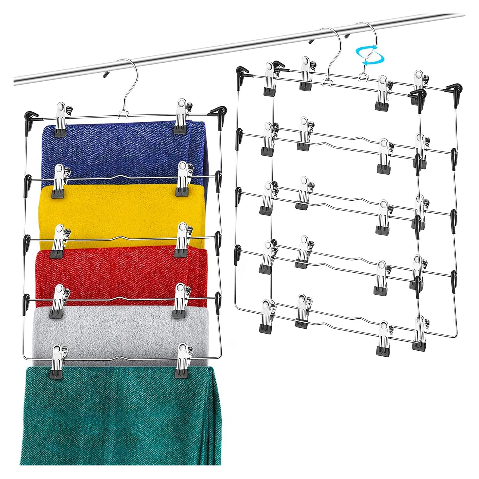 Perchas Múltiples DEILSY con Clips - 3 Piezas, Ahorra Espacio