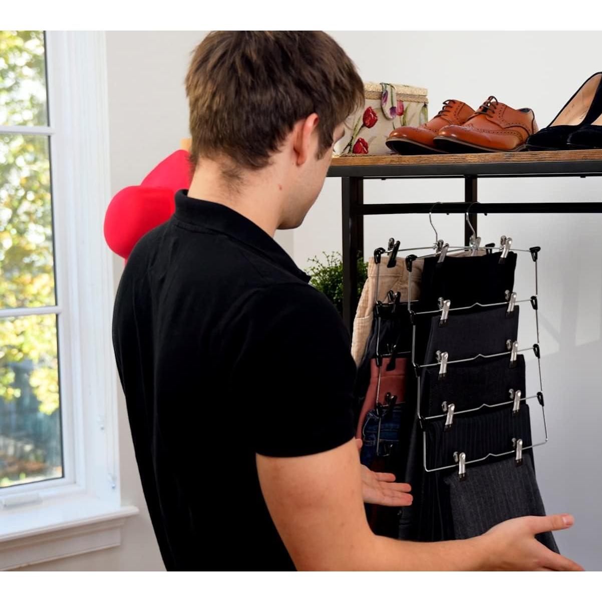 Perchas Múltiples DEILSY con Clips - 3 Piezas, Ahorra Espacio