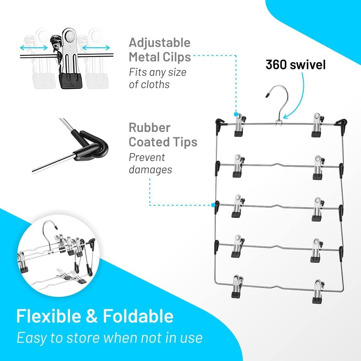 Perchas Múltiples DEILSY con Clips - 3 Piezas, Ahorra Espacio