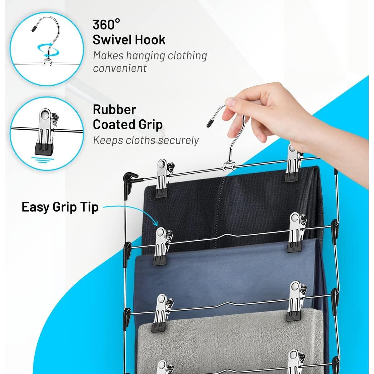 Perchas Múltiples DEILSY con Clips - 3 Piezas, Ahorra Espacio