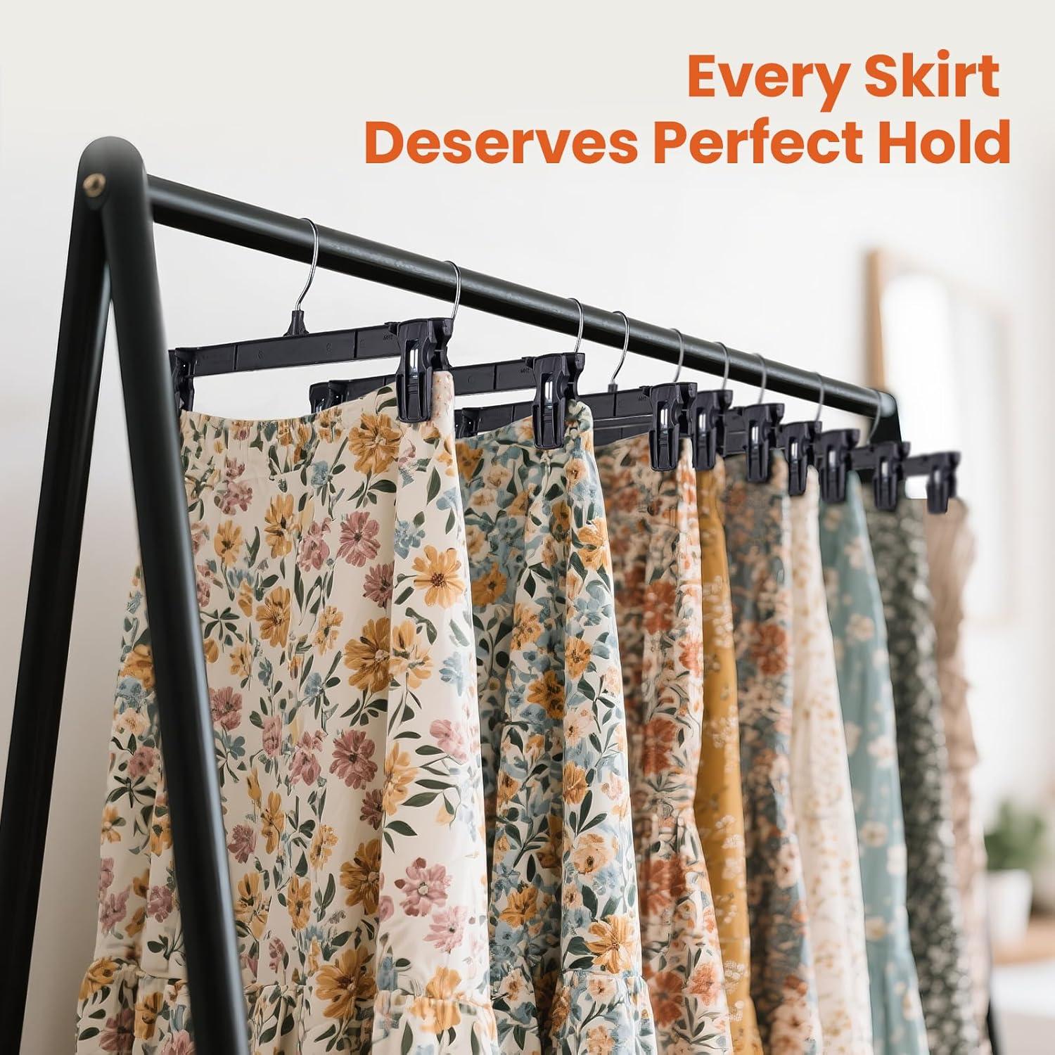 Perchas HOUSE DAY Negras con Clips Antideslizantes - Paquete 25