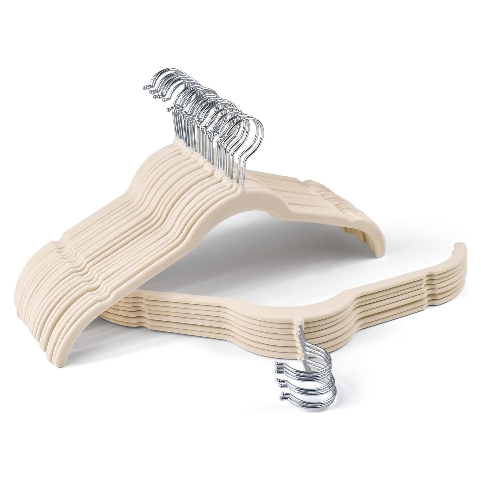 Perchas de Terciopelo Sishynio 30 Unidades Antideslizantes