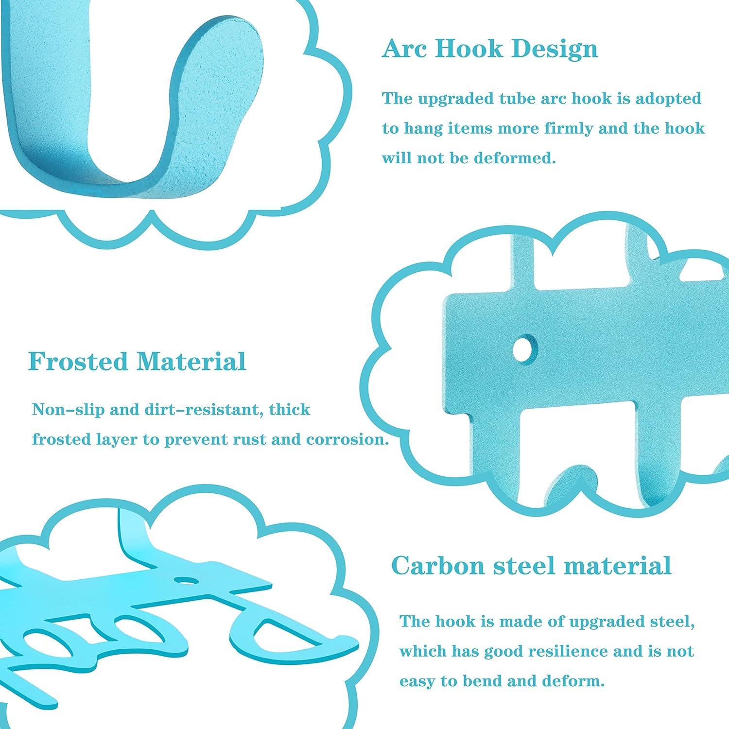 Soporte de Toallas Montaje en Pared Topspeeder 8 Ganchos Azul