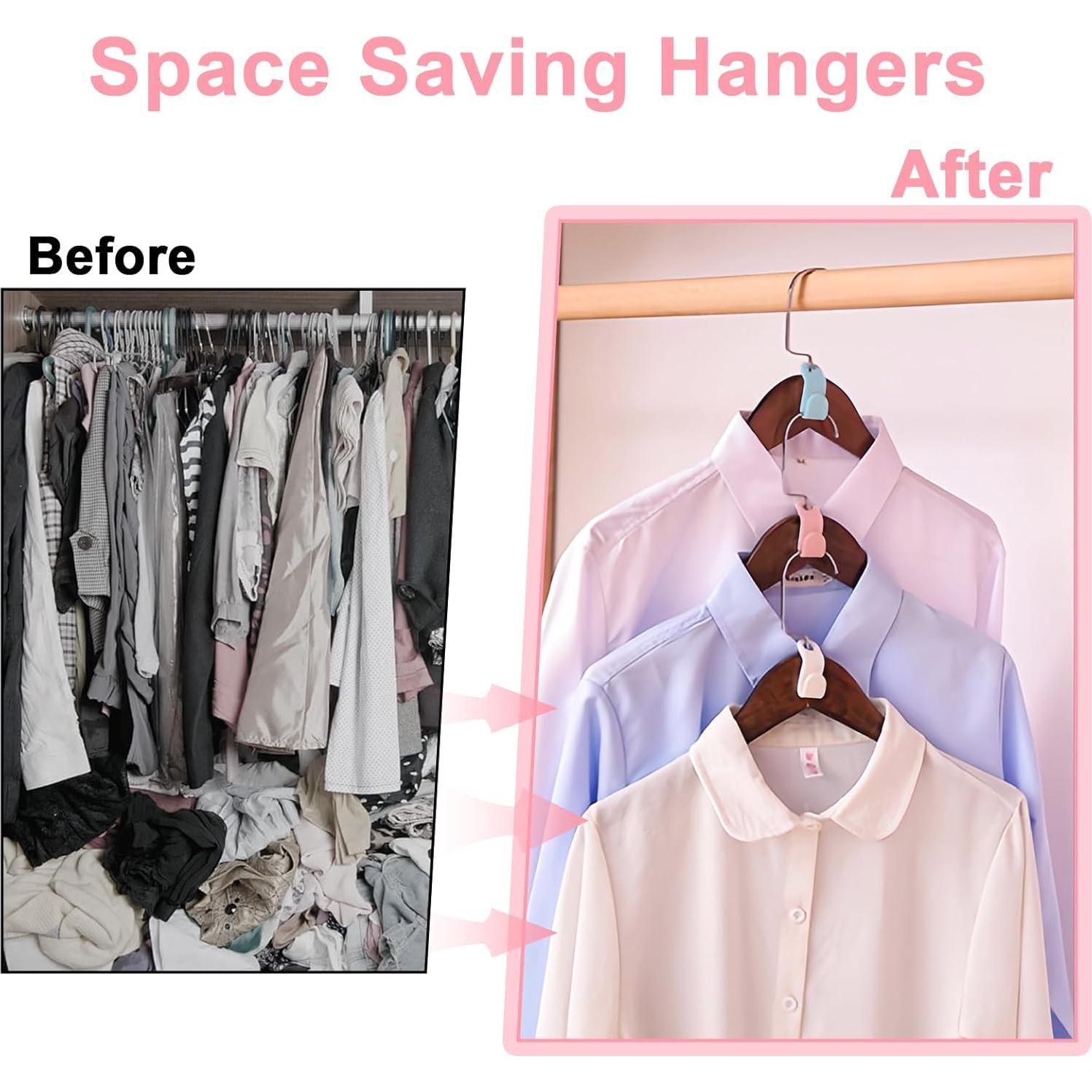 50 Ganchos Conectores de Perchas PJY - Ahorra Espacio Multicolor