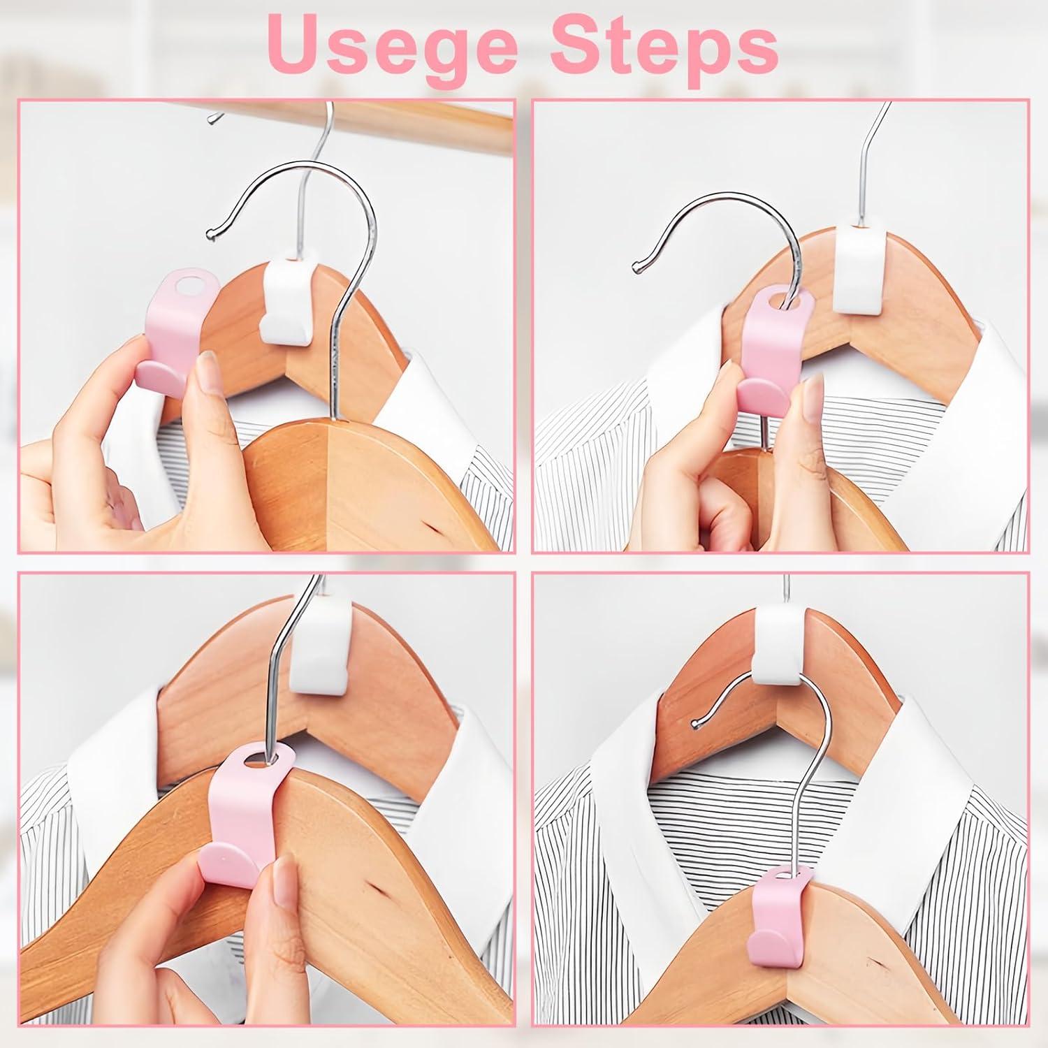 50 Ganchos Conectores de Perchas PJY - Ahorra Espacio Multicolor