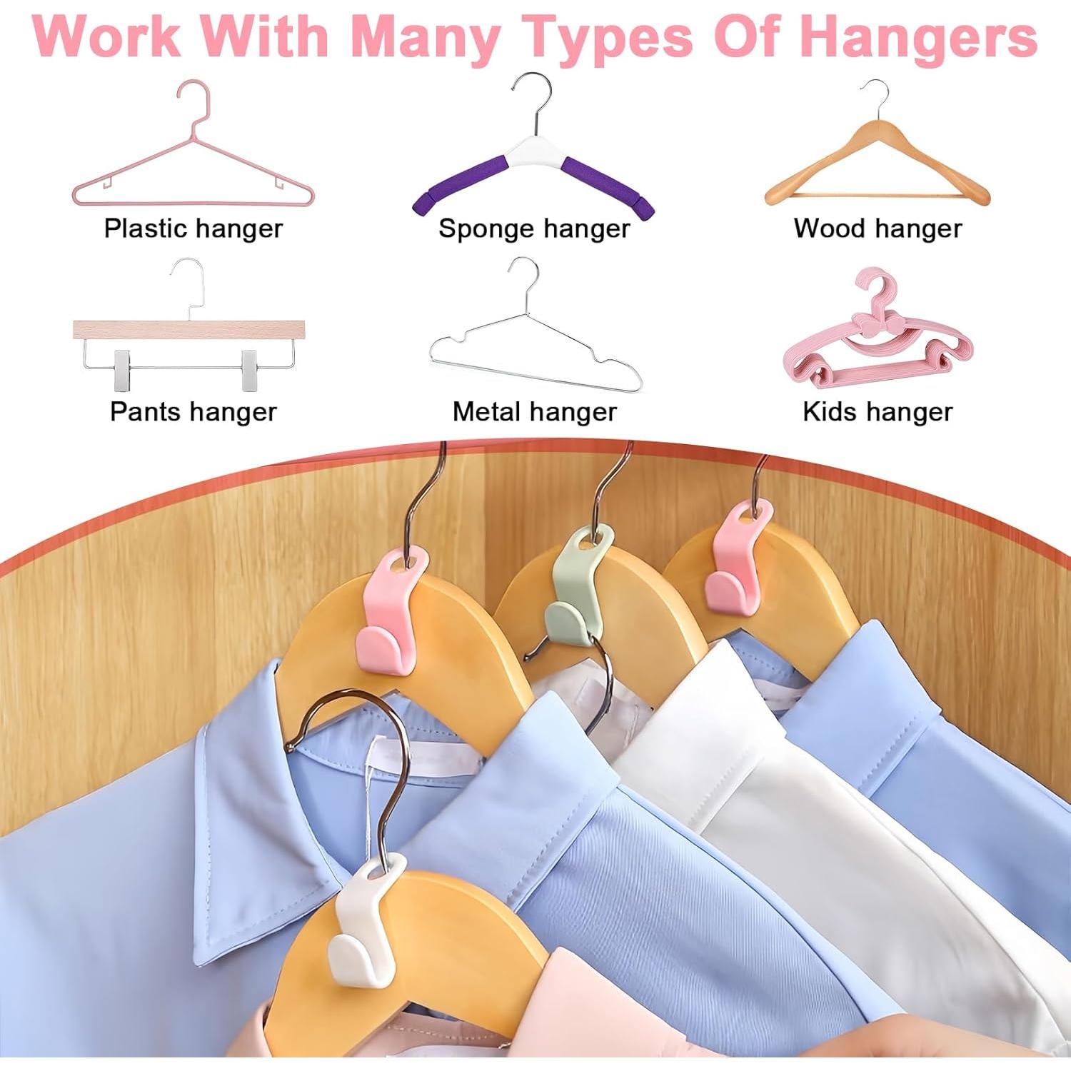 50 Ganchos Conectores de Perchas PJY - Ahorra Espacio Multicolor