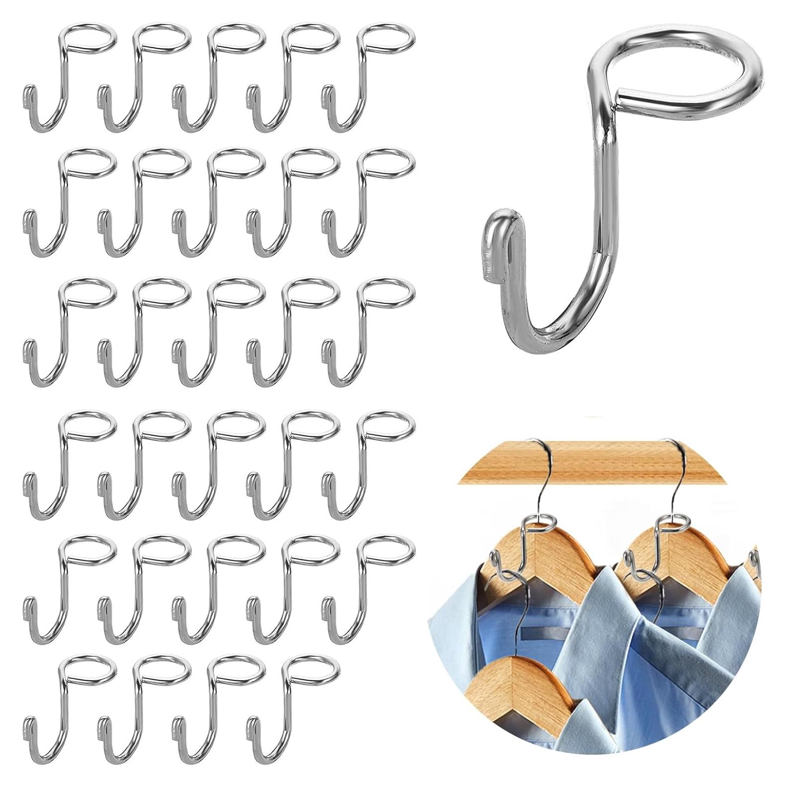 Ganchos Conectores de Perchas Kokone 30 Piezas Metal Plateado