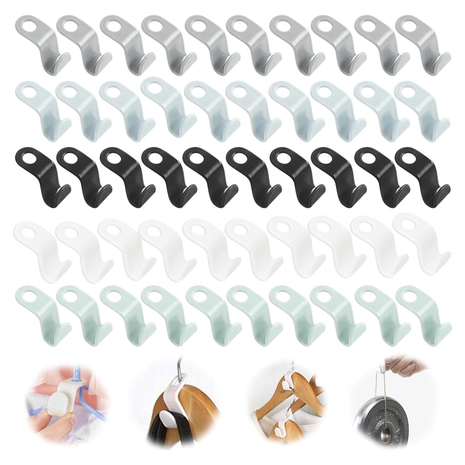 100 Ganchos Conectores de Plástico para Perchas Genérico - Ahorro de Espacio