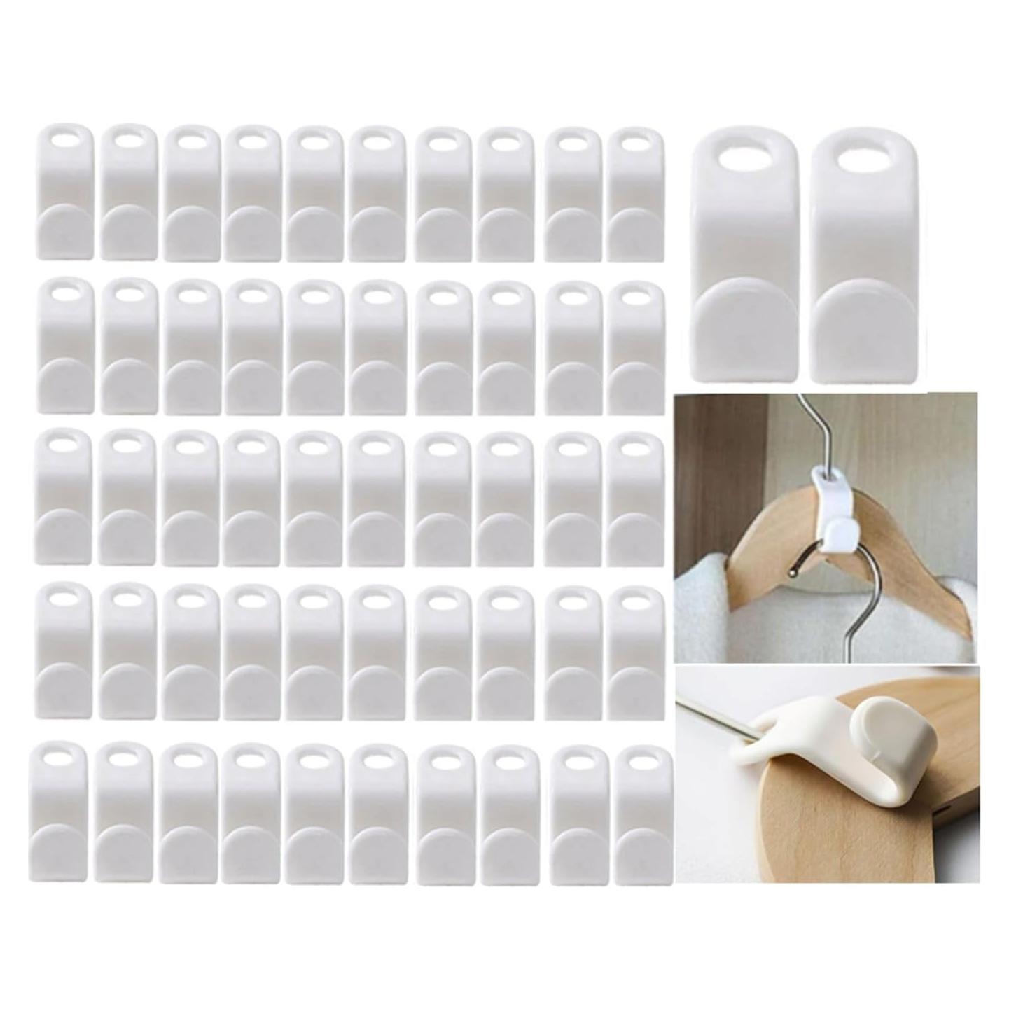 Ganchos Conectores para Perchas Lrophyte - 50 Unidades Blancos