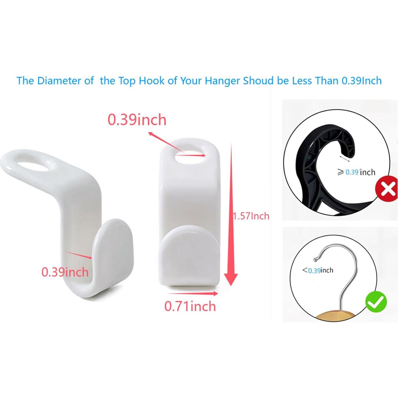 Ganchos Conectores para Perchas Lrophyte - 50 Unidades Blancos