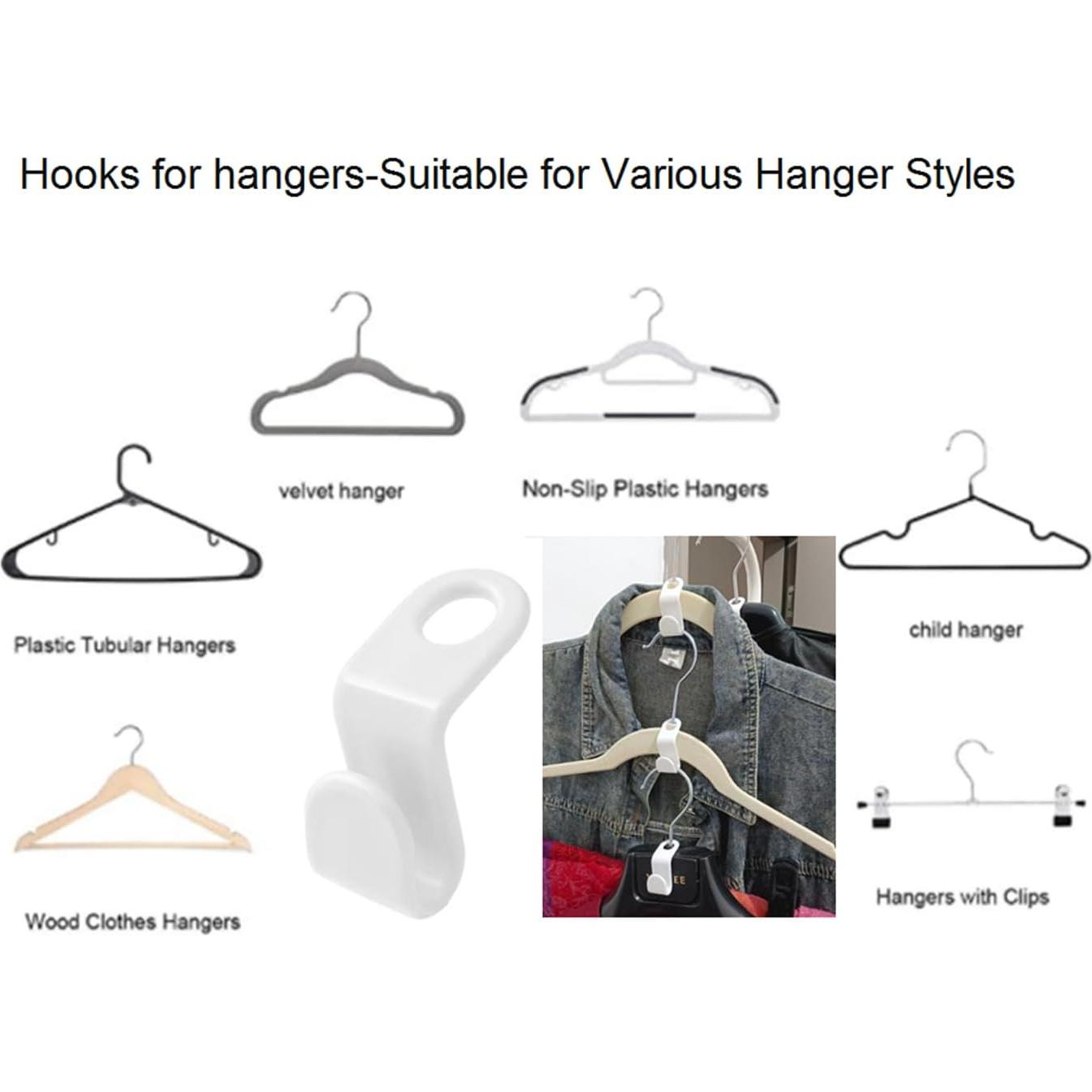 Ganchos Conectores para Perchas Lrophyte - 50 Unidades Blancos