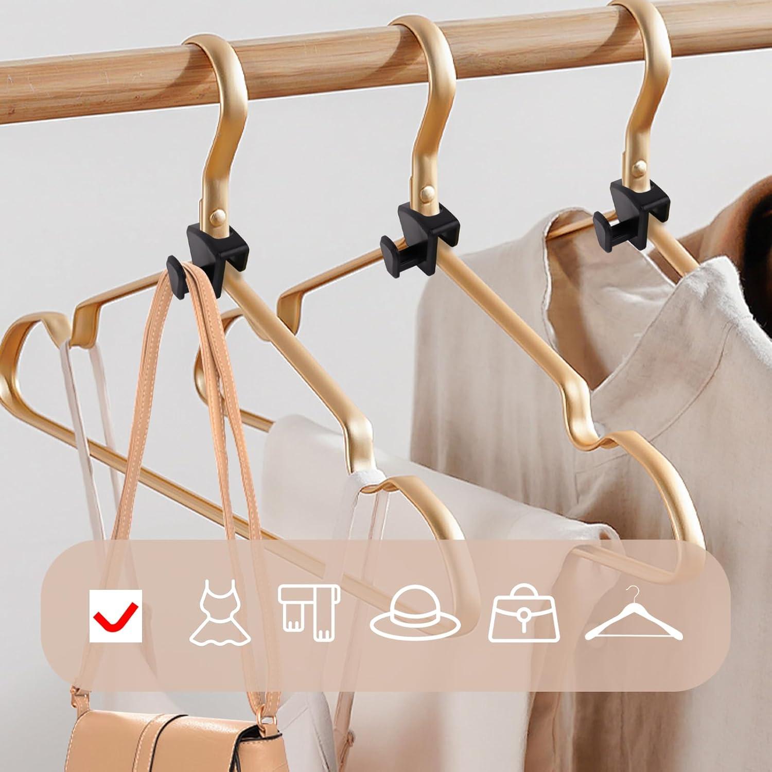 Paquete de 60 Ganchos Ahorra Espacio YOLCAR Negro