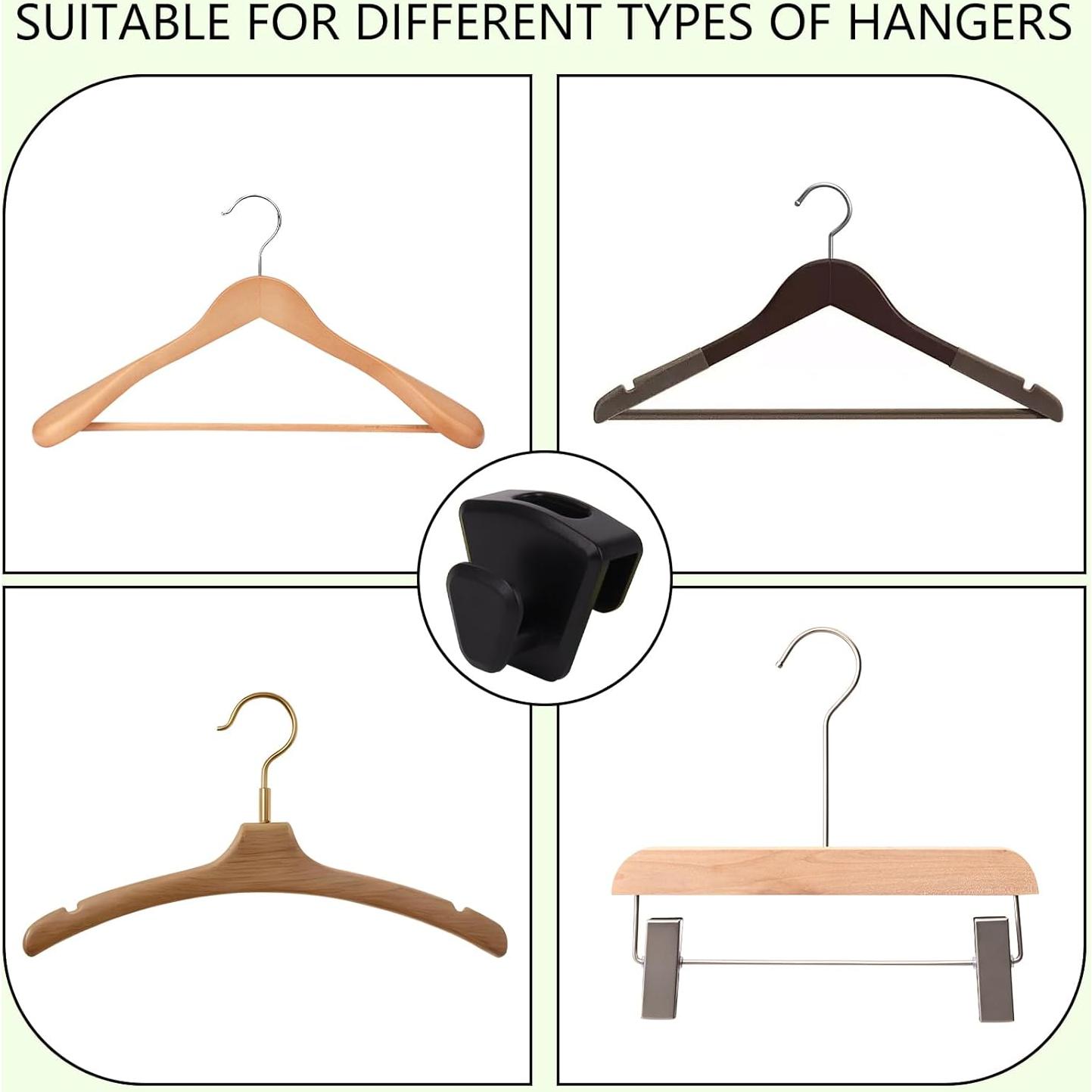 Paquete de 60 Ganchos Ahorra Espacio YOLCAR Negro