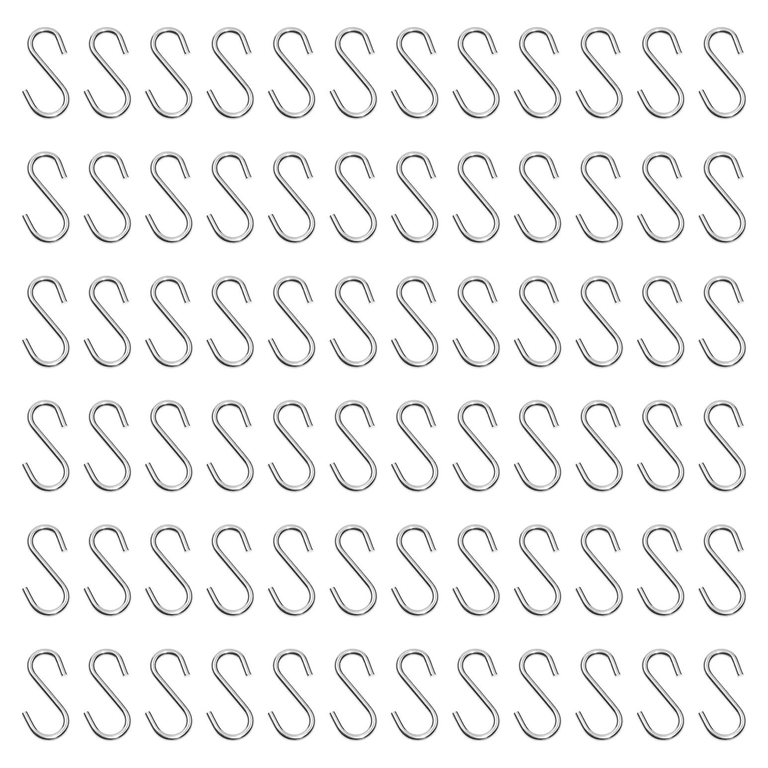 Ganchos en S mini de acero inoxidable Shapenty 1.4x0.6cm 100PCS