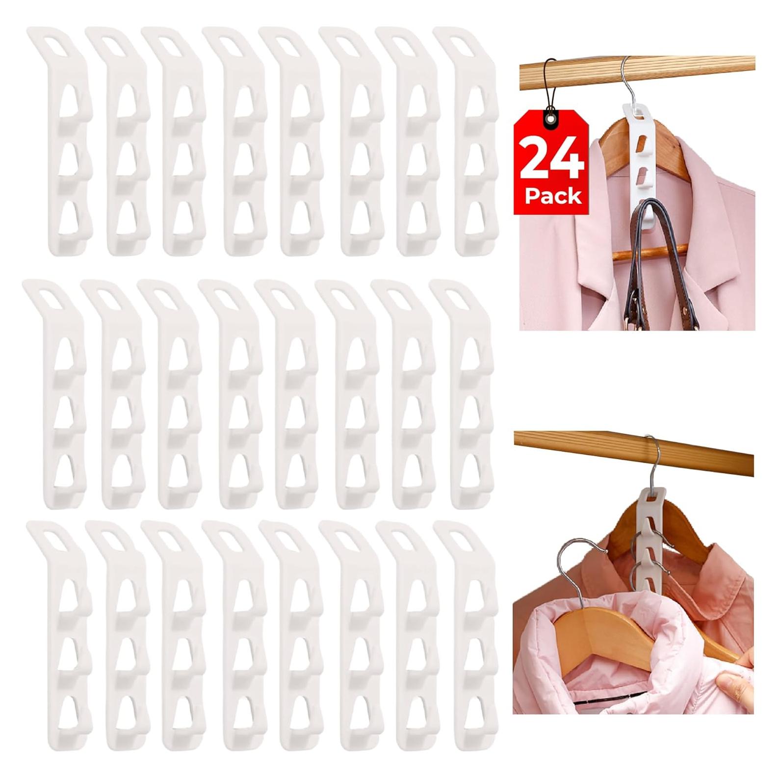 Organizador de Perchas en Cascada NuSaile - 24 Piezas Blanco