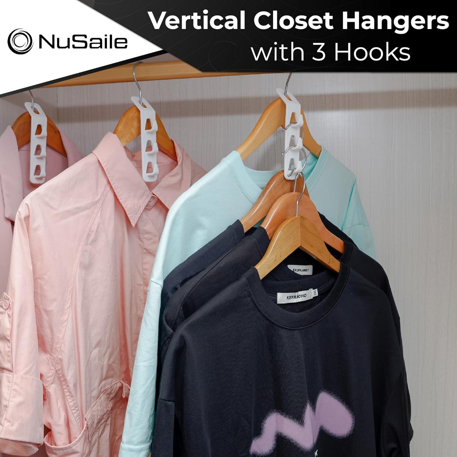 Organizador de Perchas en Cascada NuSaile - 24 Piezas Blanco