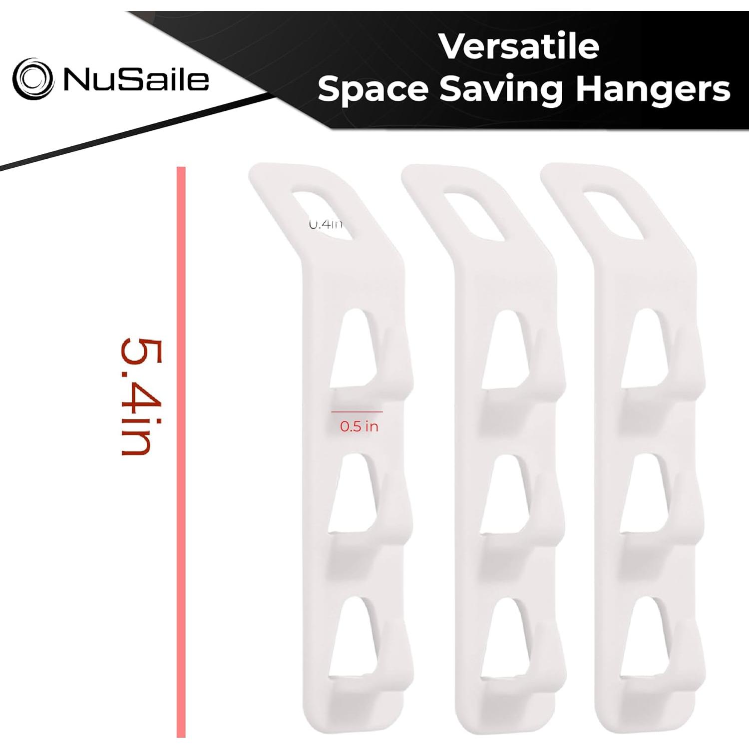 Organizador de Perchas en Cascada NuSaile - 24 Piezas Blanco