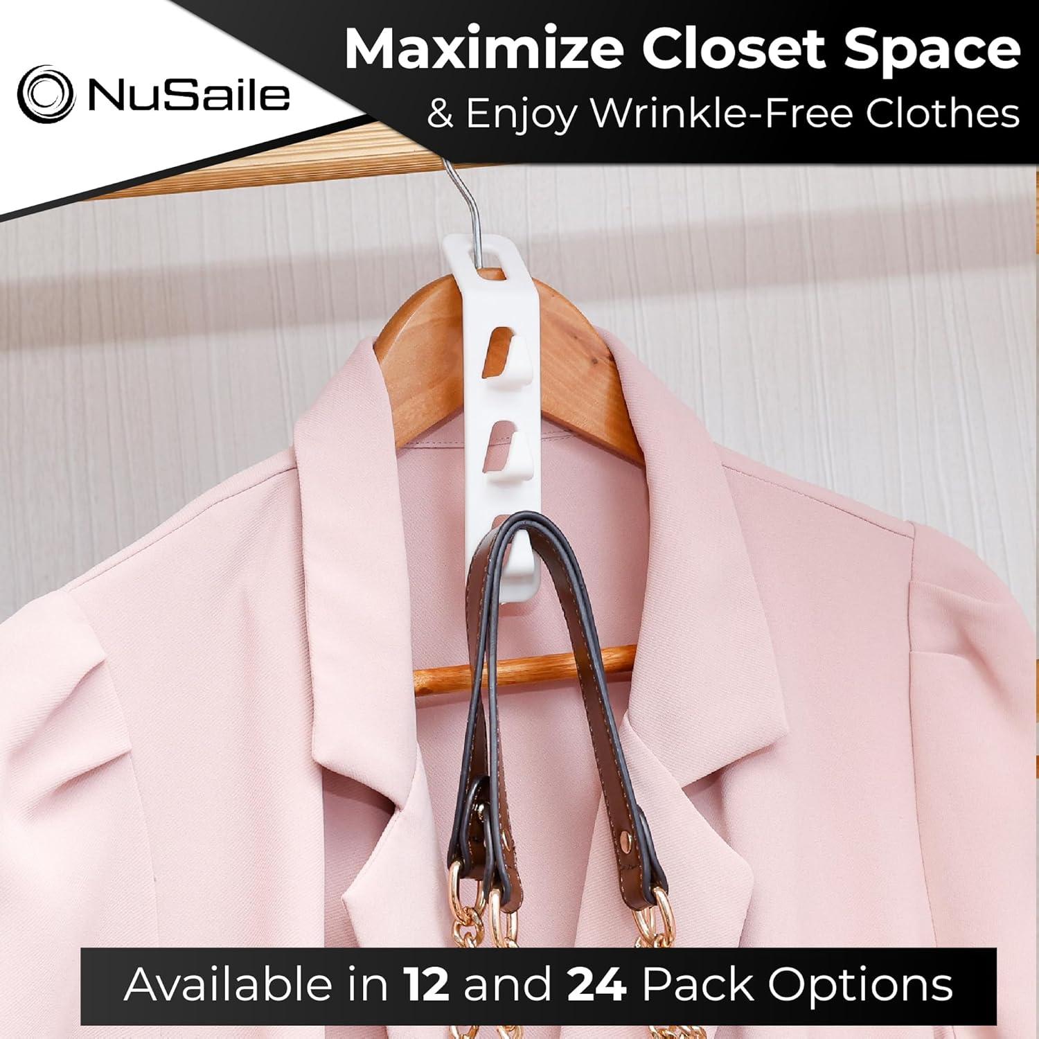 Organizador de Perchas en Cascada NuSaile - 24 Piezas Blanco