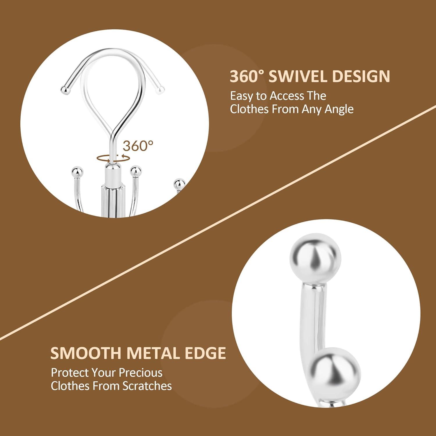 Perchas Ahorra Espacio ZEDODIER 2 Paquete Metal Plata 16 Ganchos