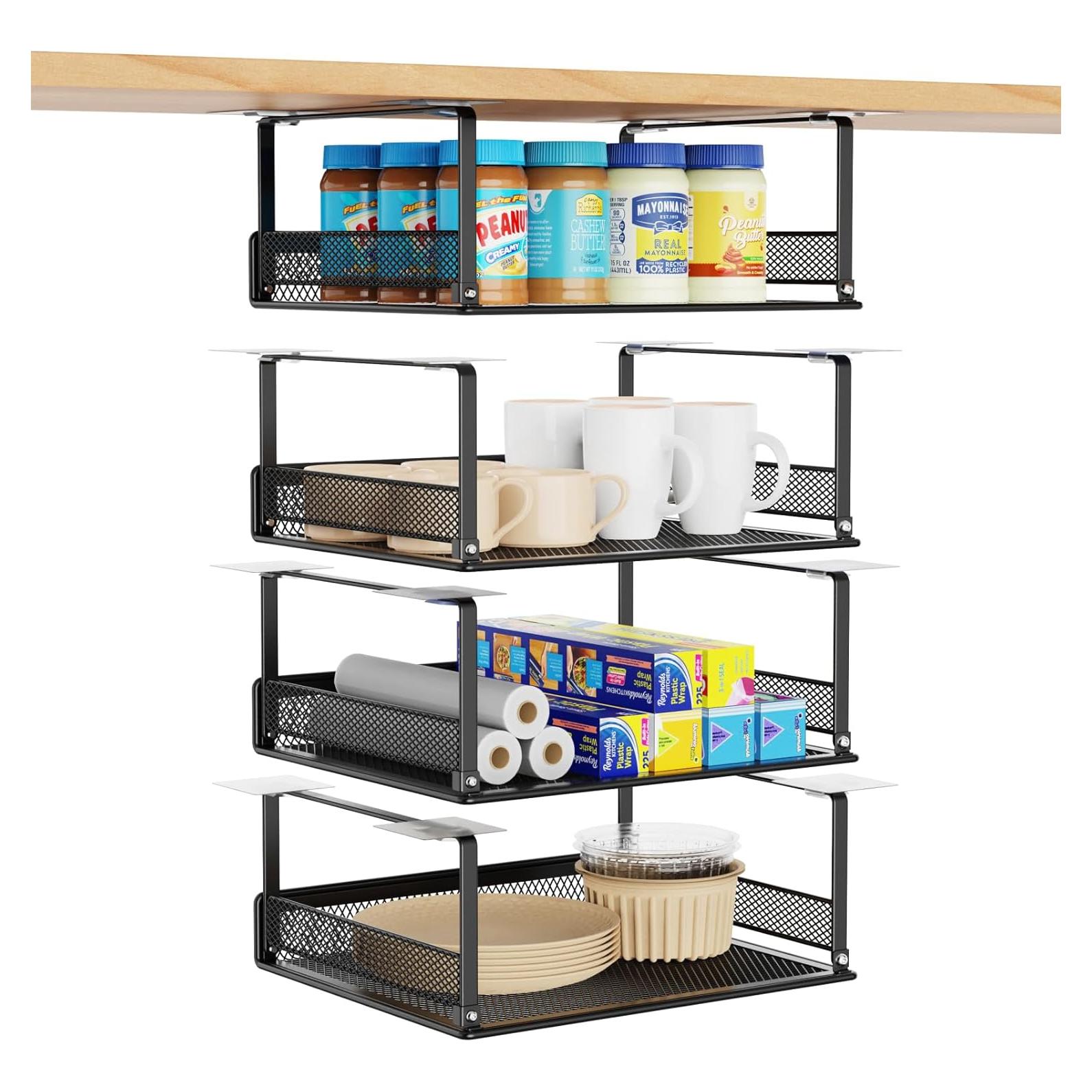 Cesta Bajo Estante iSPECLE - Paquete de 4 Cestas 30.5x25.1x12.4 cm