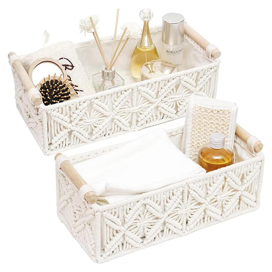 Juego de 2 Canastas de Almacenamiento HOSROOME Boho 34x17cm