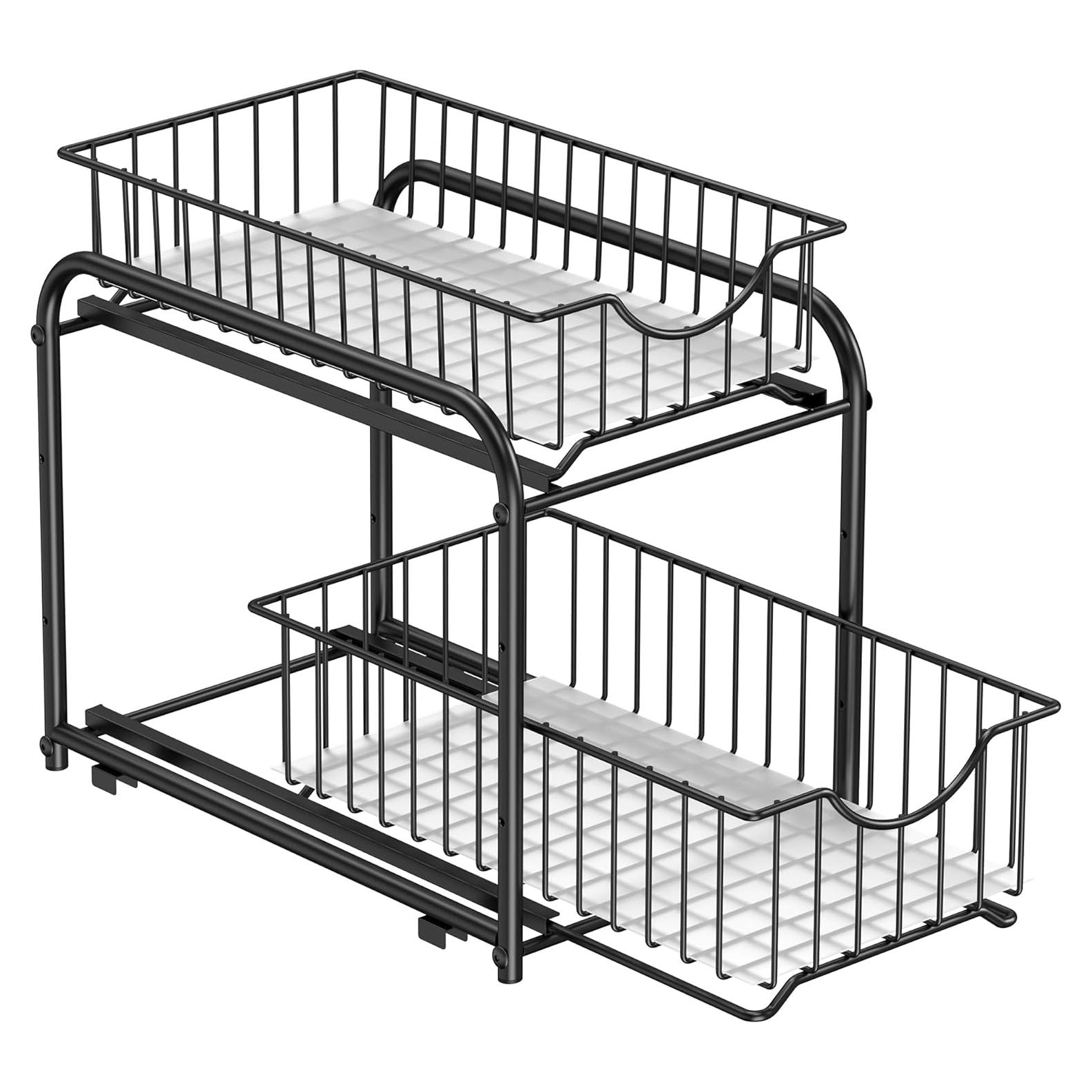 Organizador Bajo Fregadero SONGMICS 2 Niveles Ajustable Negro