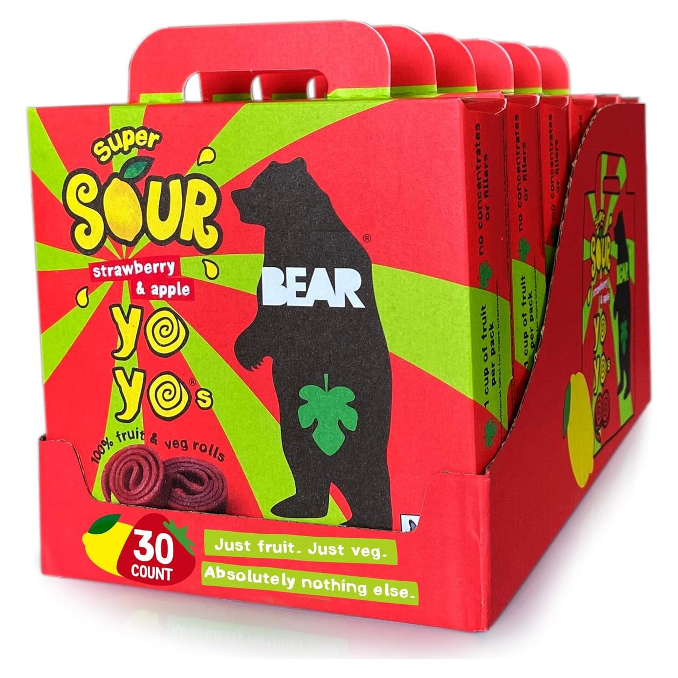 Yoyos de Fruta Bear Fresa-Manzana Sin Azúcar 30 Piezas