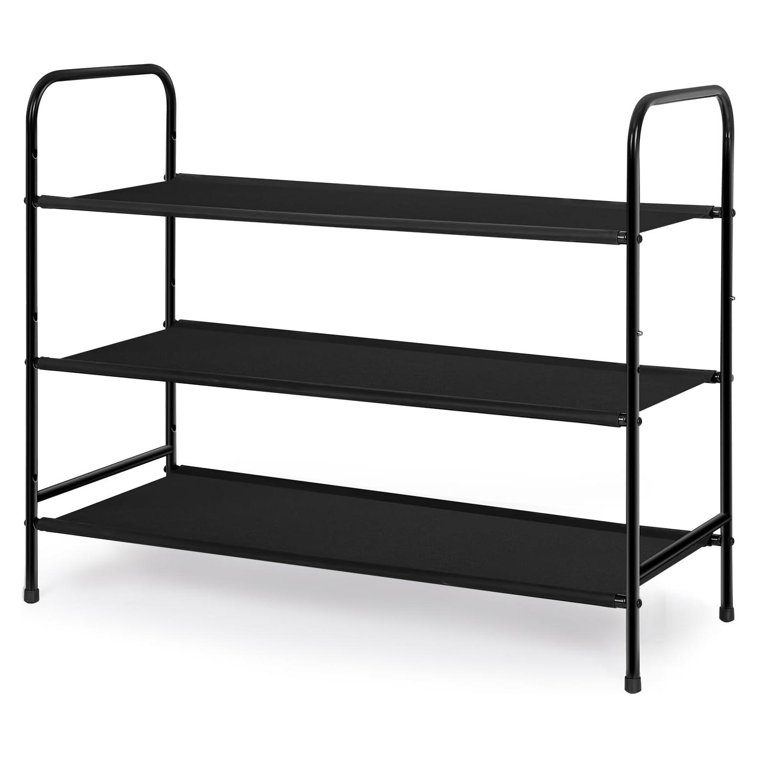 Estante para Zapatos MAX Houser 3 Niveles Negro Ajustable