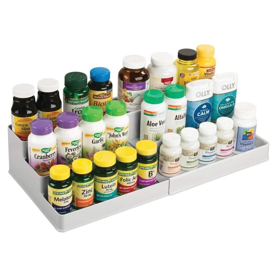 Estante Organizador Expandible mDesign 3 Niveles Plástico Gris