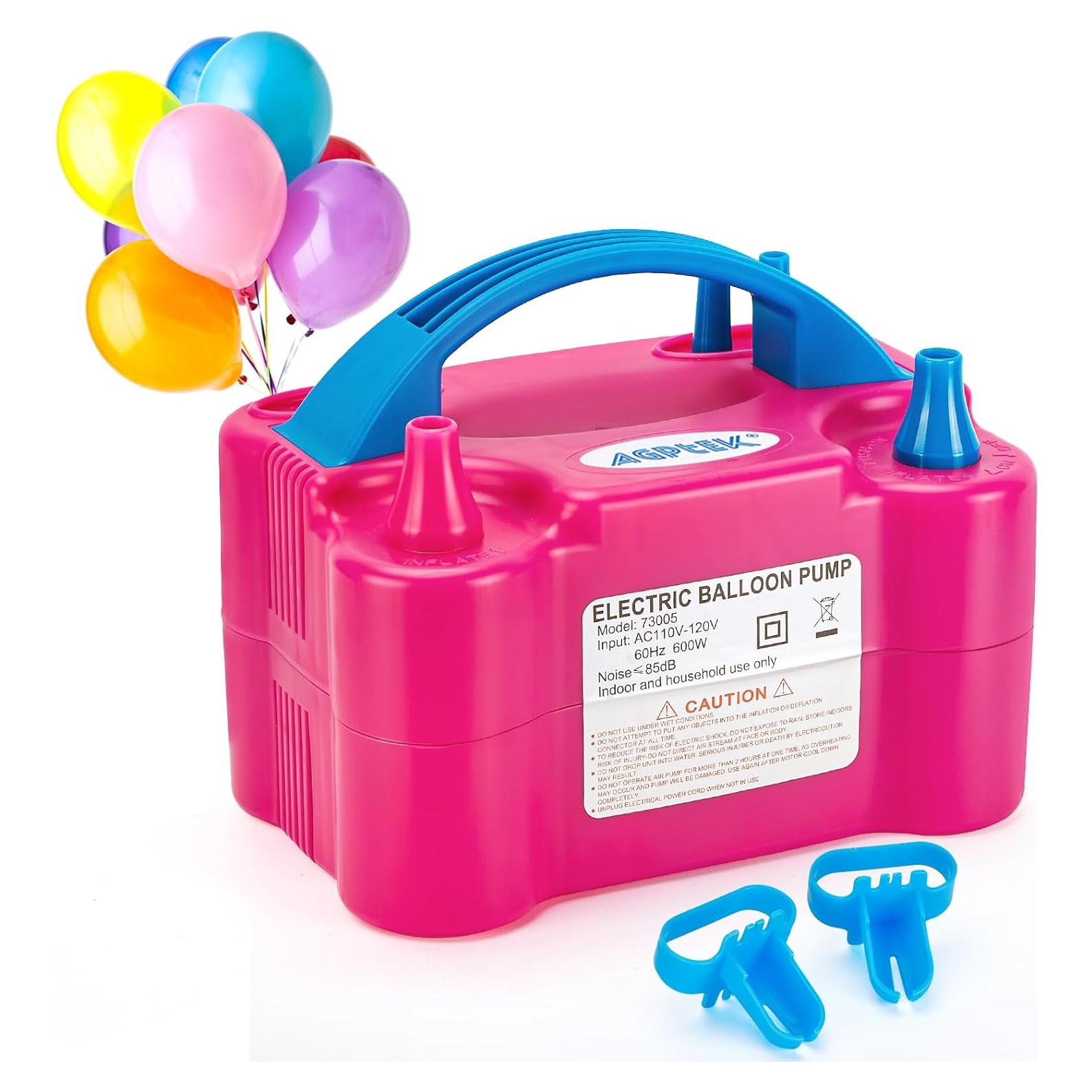 Bomba de Aire Eléctrica AGPTEK Rosa 600W Doble Boquilla