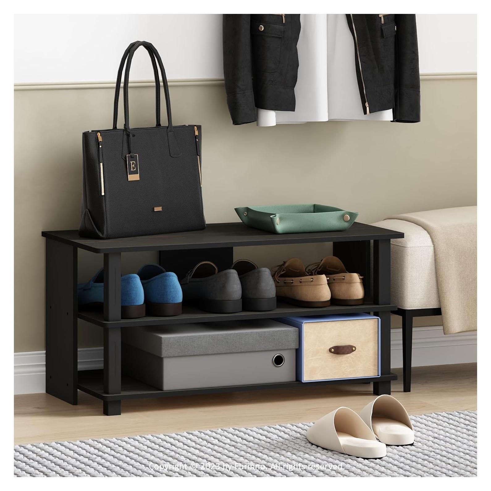 Estante para zapatos Furinno Turn-N-Tube 3 niveles 80 cm Espresso/Negro