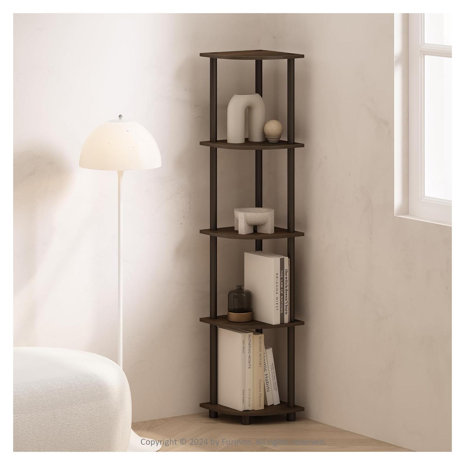 Estante de Esquina Furinno Turn-N-Tube 5 Niveles Madera Nogal