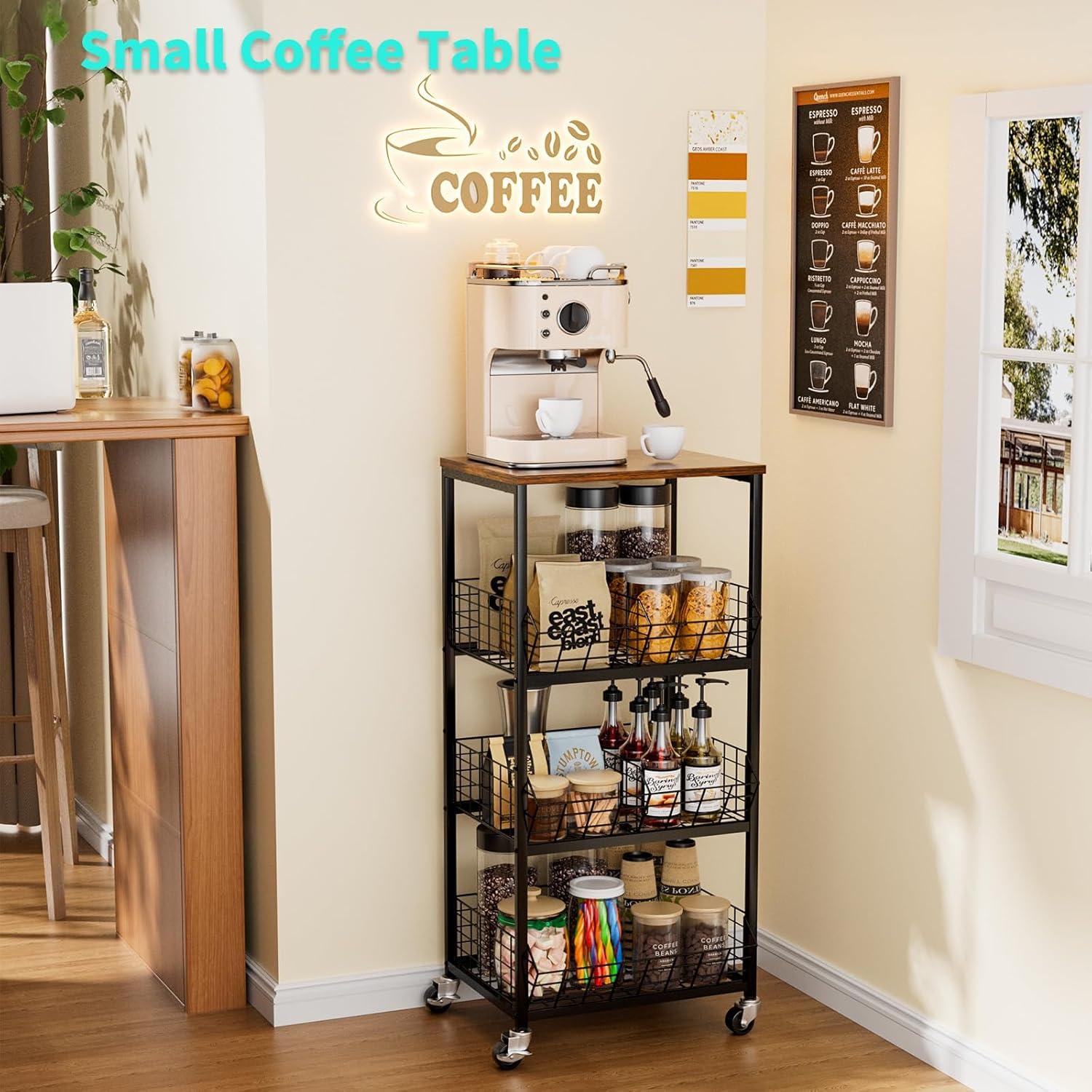 Carro de Frutas y Verduras HapiRm 4 Niveles Negro