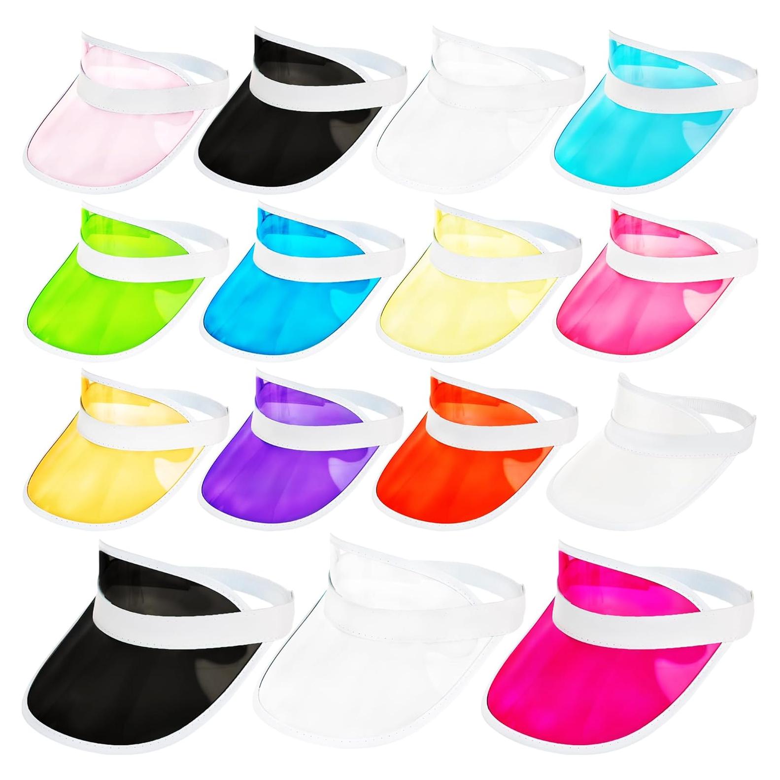15 Gorras de Plástico Transparentes UV para Adultos - SGBETTER