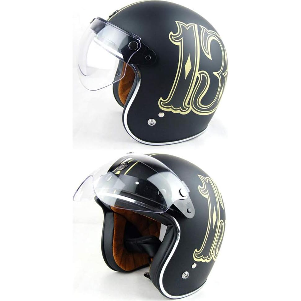 Casco Abierto WANCAR Estilo Piloto Retro con Visera Universal