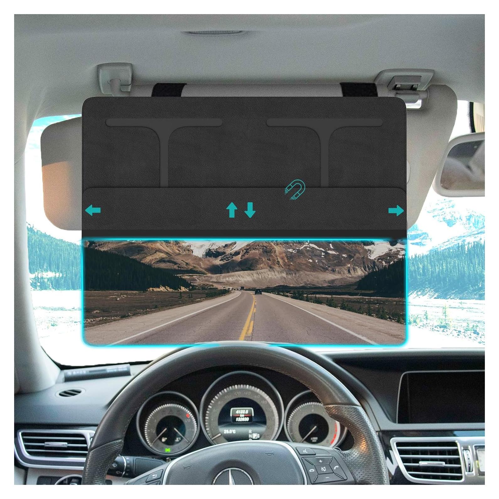 Extensor de Visera de Sol NAZZO para Coche Negro Antirreflejo