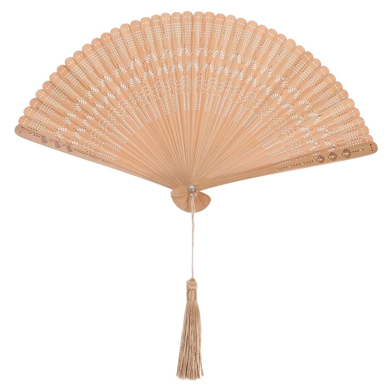 Abanico Plegable de Bambú BESPORTBLE Vintage 31cm Marrón