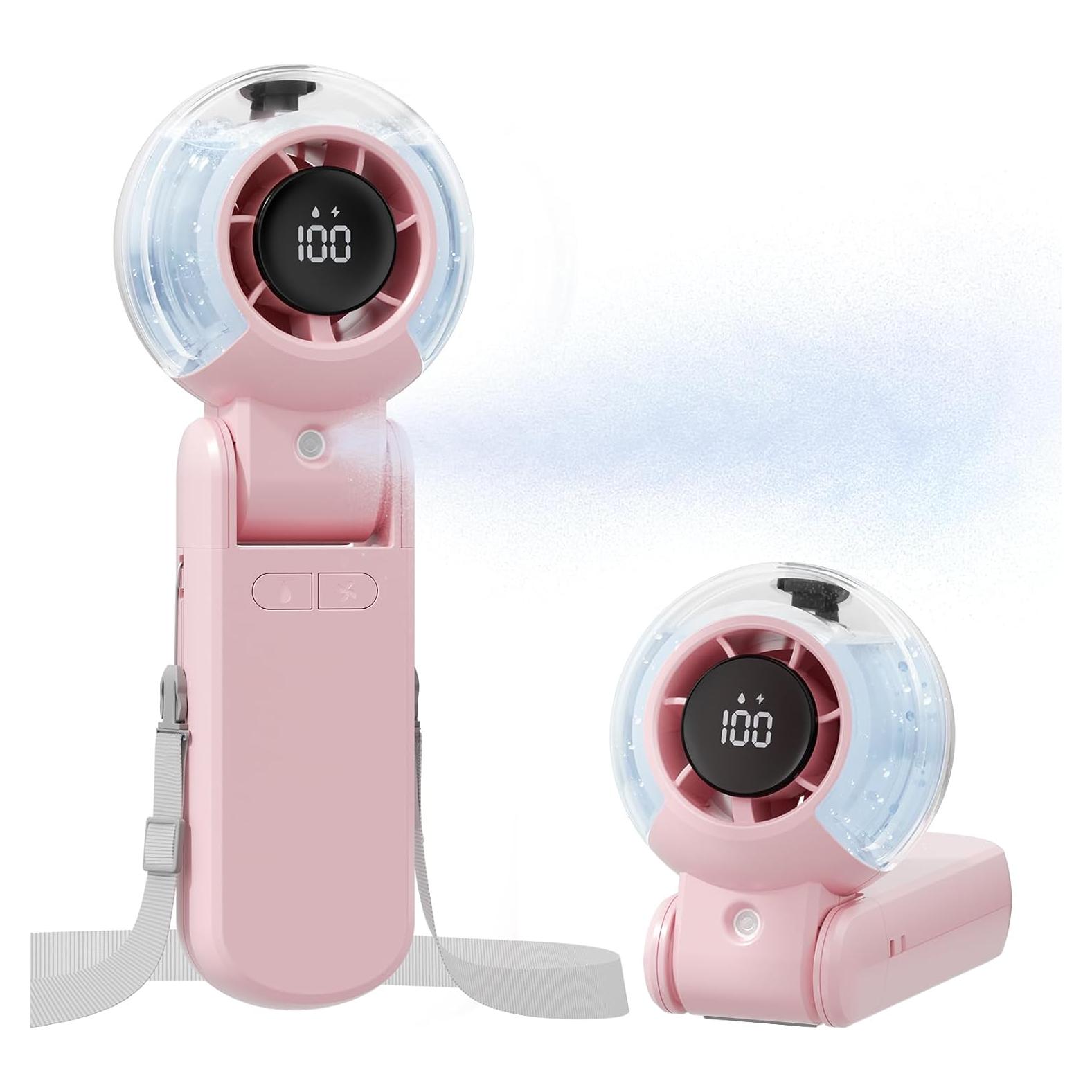 Ventilador Portátil TriPole con Nebulización y Pantalla LED