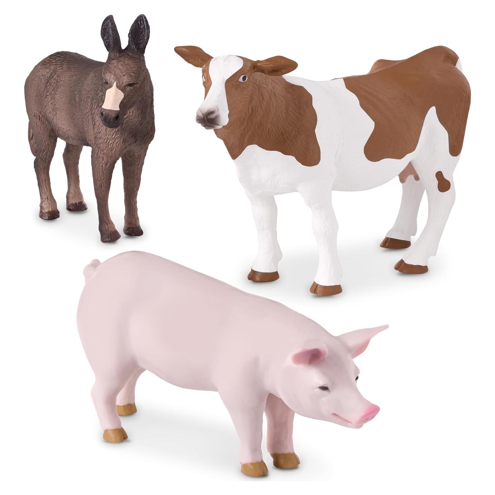 Figuras de Animales de Granja Terra by Battat - Cerdo, Burro, Vaca