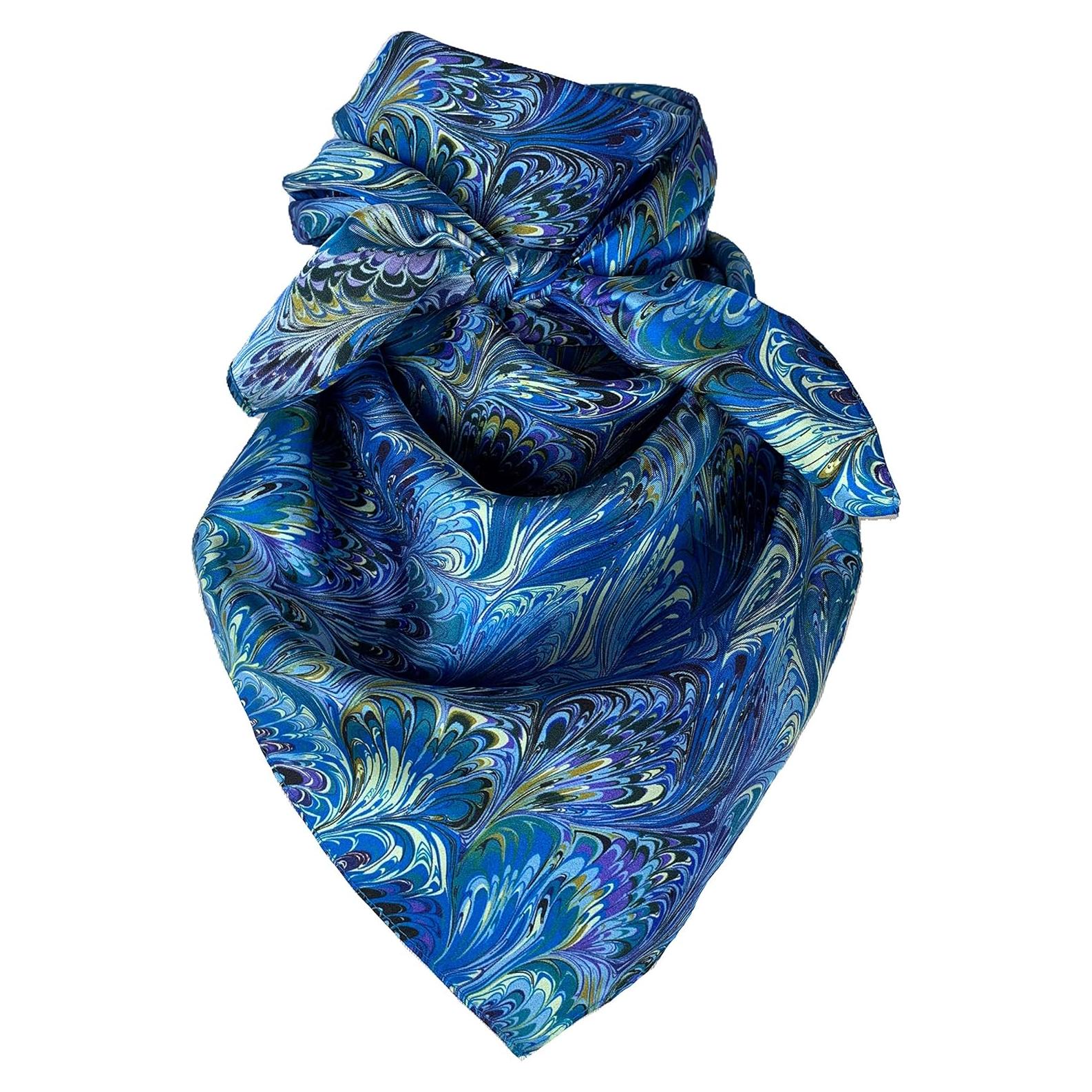 Bandana de Vaquero Austin Accent 100% Seda 86 cm Azul