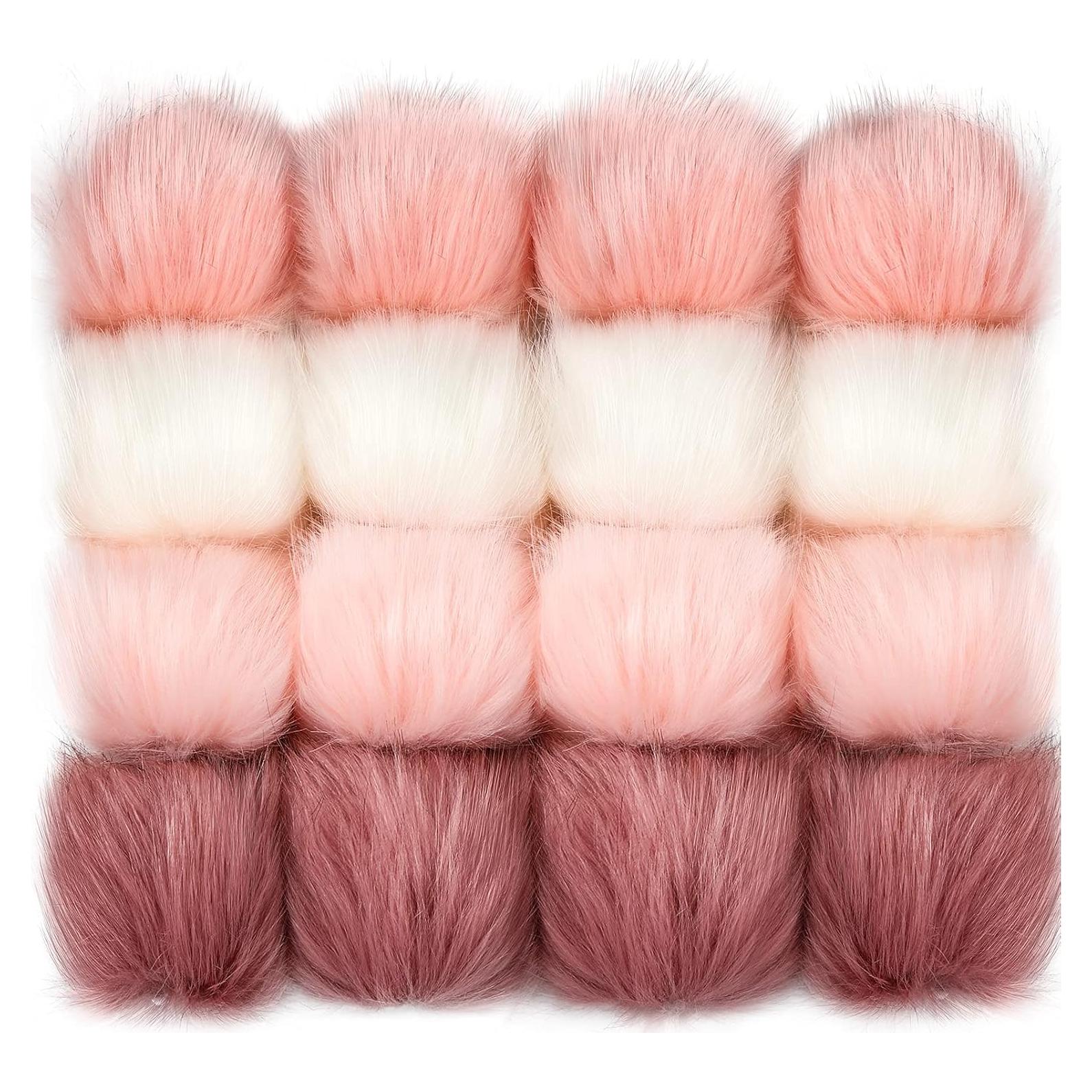 Pompones de Piel Sintética Tatuo 16 Pcs 10 cm Multicolor