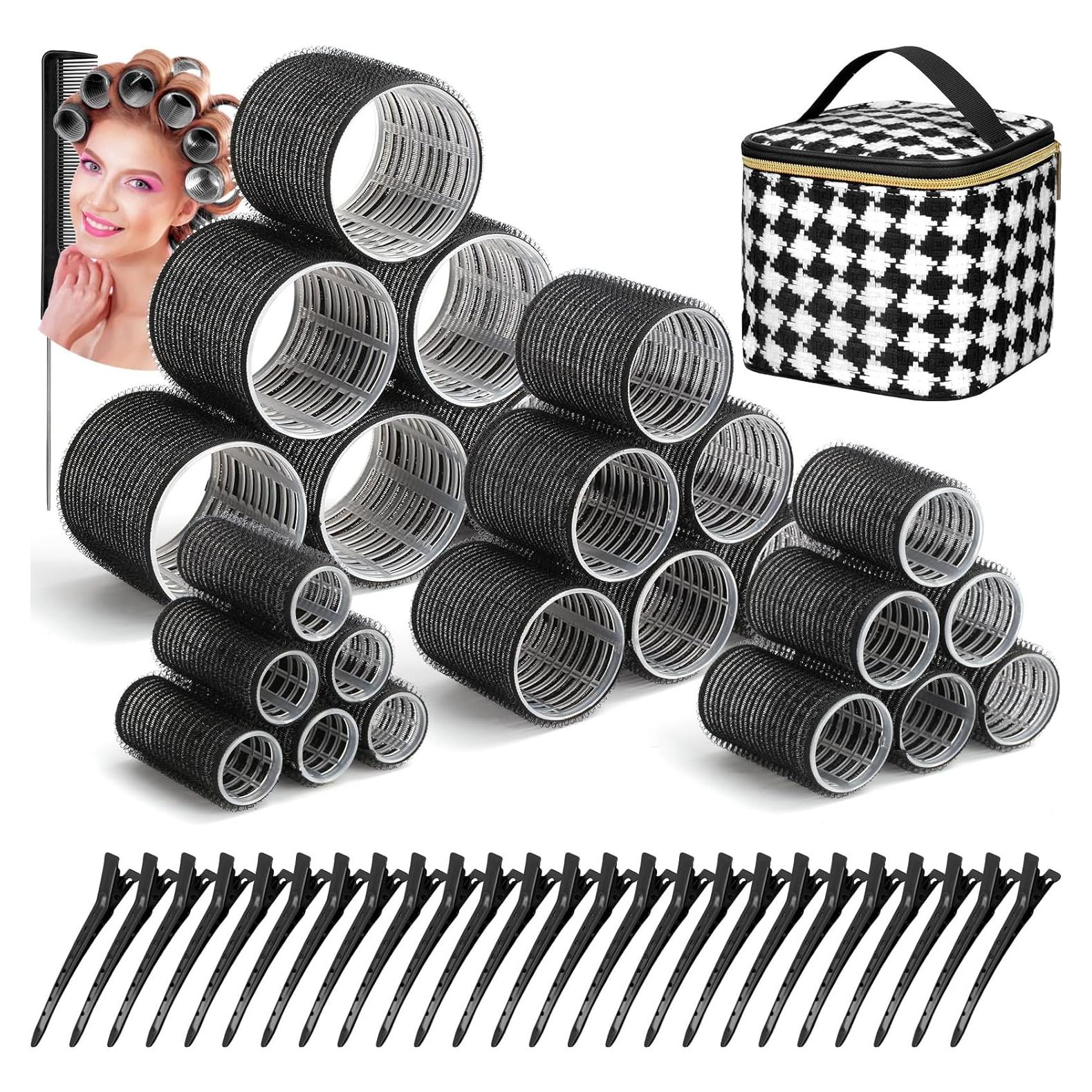 Juego de 50 Rulos Autoadhesivos Tidponra para Cabello Voluminoso