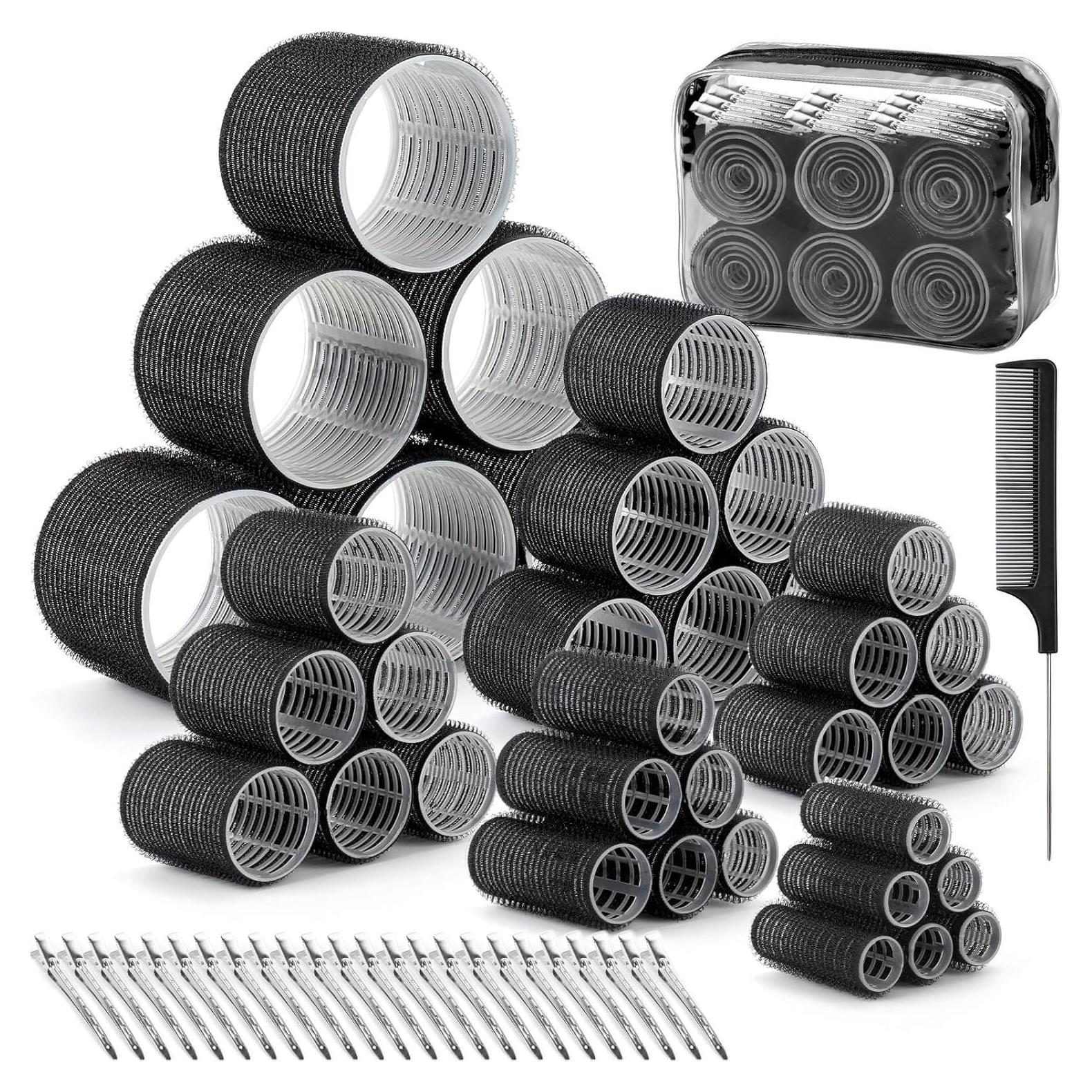 Rulos Autoadhesivos Tetutor 62 Piezas 6 Tamaños para Cabello