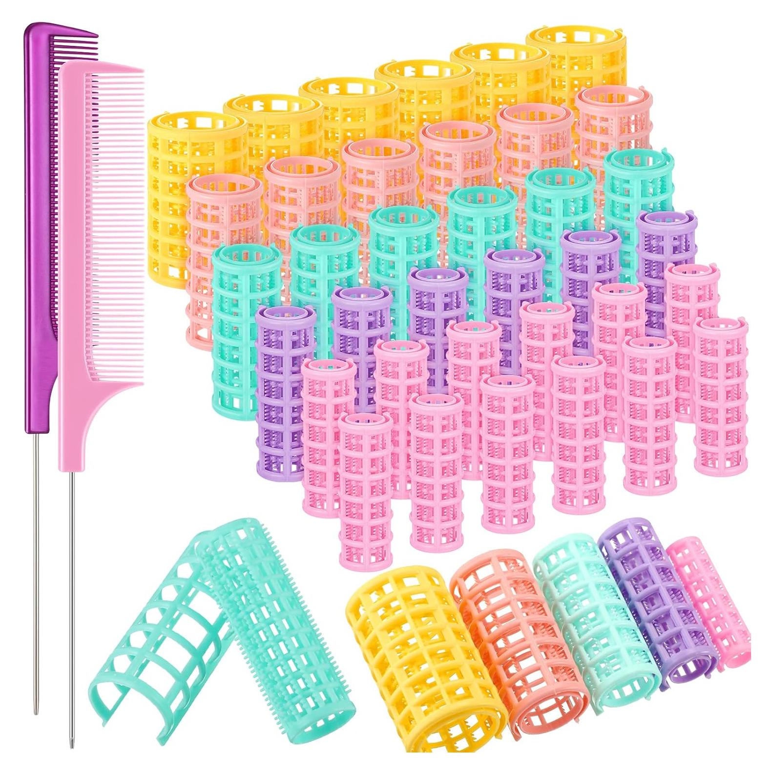 Rulos de Pelo de Plástico WILLBOND 36 Piezas 5 Tamaños